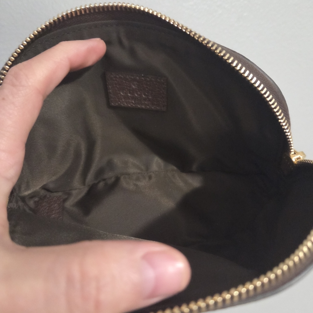 Gucci Ophidia GG Canvas Cosmetic Pouch in Beige/Brown with Green-Red Web - Picture 5 of 10